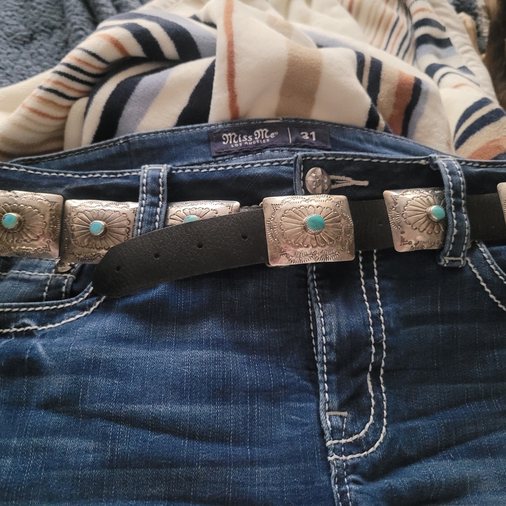 Sterling & Turquoise Concho Belt - Picture 13 of 13